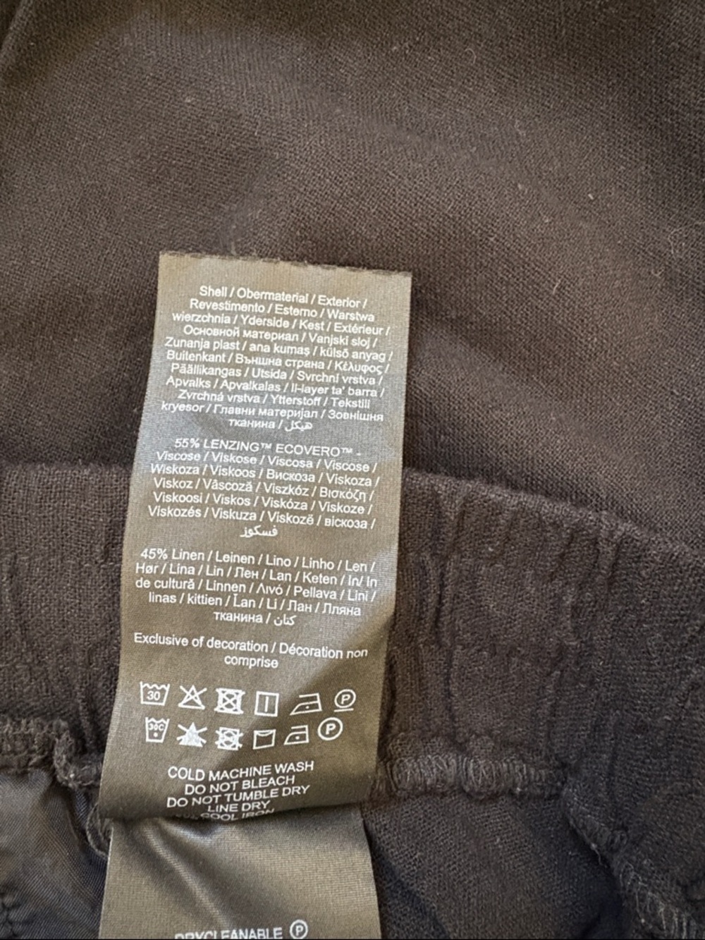 Black Linen Blend Casual Drawstring Pants - Picture 4 of 6